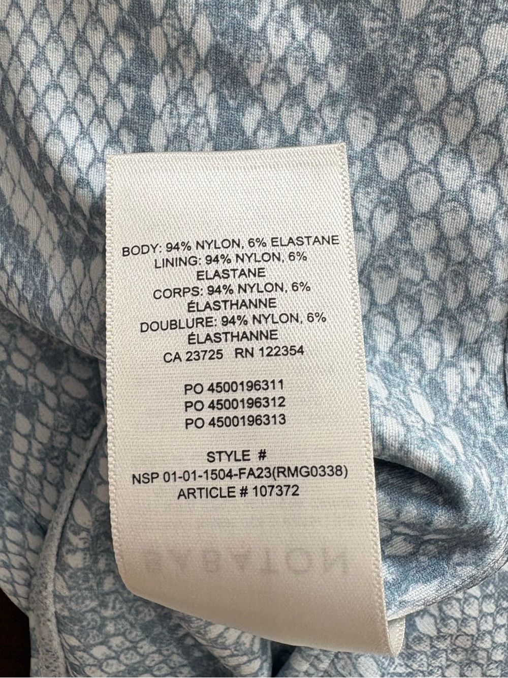 Aritzia Babaton Contour Long-Sleeve Square-Neck Snakeskin Bodysuit Size XL Fall - Picture 10 of 10